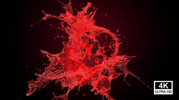 Abstract Red Water Splash 4K