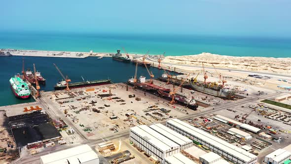 Aerial view of Duqm Port, Oman