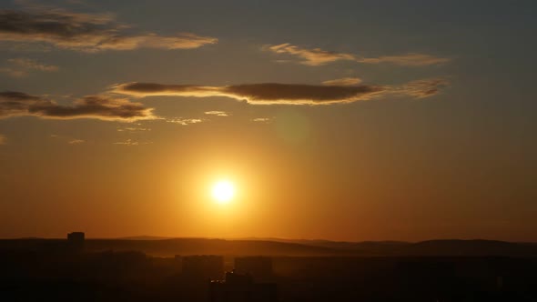 Sunset Timelapse Clouds Colorful City