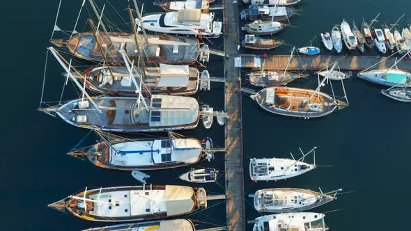 Yachts, Ships and Boats Moored in Port