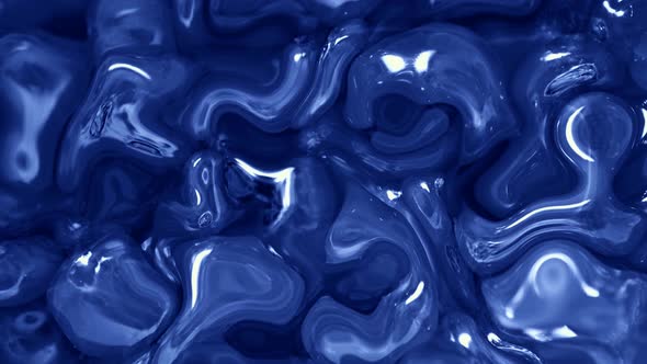 Abstract Background Blue Color Shiny Liquid Animation