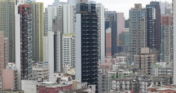 Aerial view of Hong Kong city