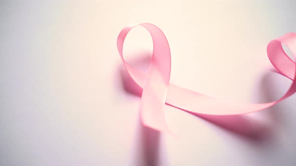 Pink Silk Ribbon Symbol of World Breast Cancer Awareness Month in October