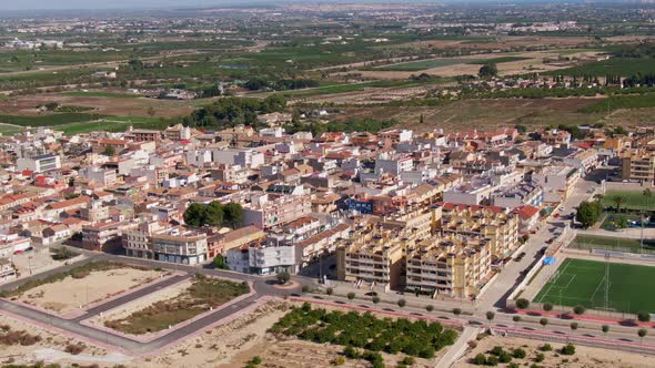 Apartment Buildings And Business Buildings Near Mediterranean Town Algorfa, Spain.