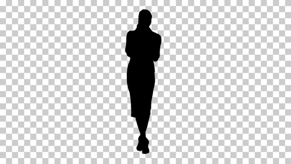 Silhouette  woman standing , Alpha Channel