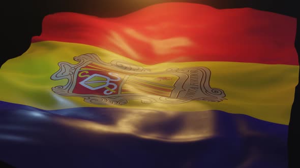 Andorra Flag Low Angle View