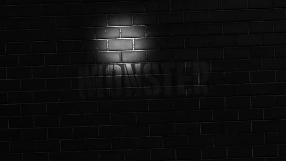 Monster Word In Darkness Wall Background