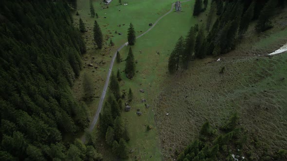 Talalpsee Filzbach Canton Glarus landscape Switzerland aerial