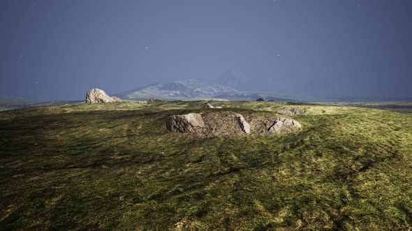 Outdoor Adventure Scenery in Mountains at Beautiful Green Summer