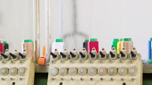 Modern Industrial Equipment for Sewing in a Clothing Factory