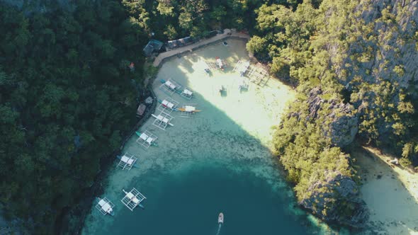 Aerial View of Barracuda Lake in Coron, Palawan, Philippines