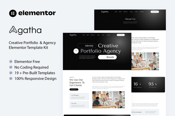 Agatha - Creative Portfolio & Agency Elementor Template Kit