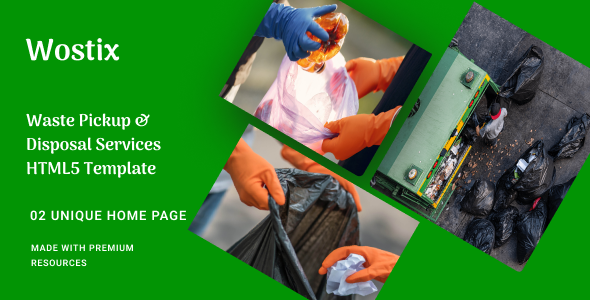 Wostix - Waste Pickup & Disposal Services HTML5 Template