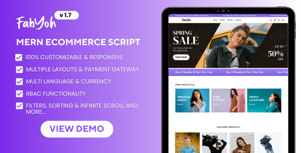 Fabyoh –  MERN Stack Ecommerce Script