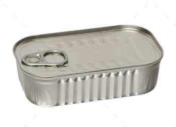 Metal rectangular tin can for fish and other products