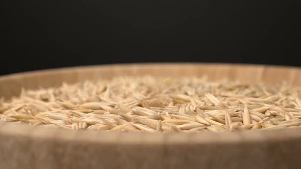 Footage Rotate Raw Oats Closeup Background