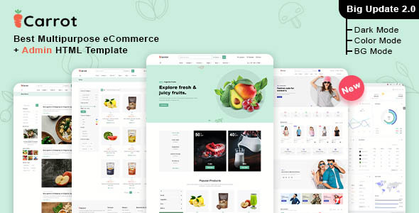 Carrot - Multipurpose eCommerce + Admin HTML Template