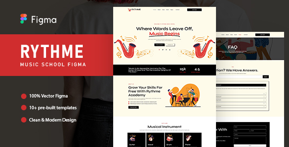 Rythme - Music School Figma Template