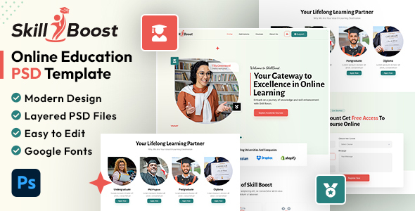 Skill Boost | Online Education PSD Template
