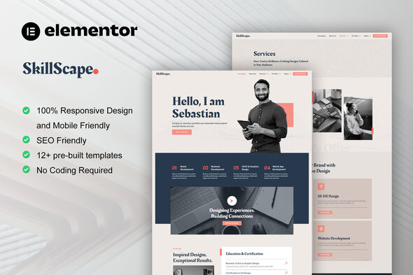SkillScape - Creative Agency & Portfolio Elementor Template Kit