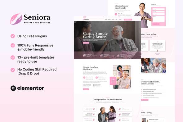 Seniora - Senior Care Services Elementor Template Kit