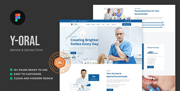 Y-Oral - Dentist and Dantal Clinic Figma Template