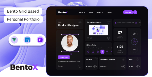 Bentox – Personal Portfolio Vue Nuxt Template