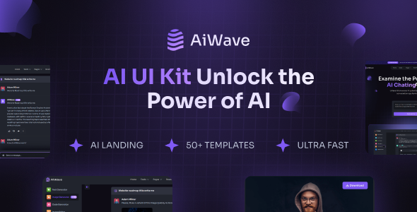 Aiwave - AI SaaS Website + Dashboard HTML5 UI Kit