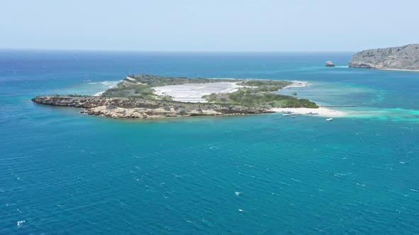 Aerial View Of Isla Cabra, Montecristi In Dominican Republic - drone shot