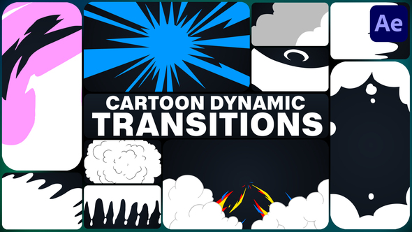 Cartoon Dynamic Transitions for After Effects