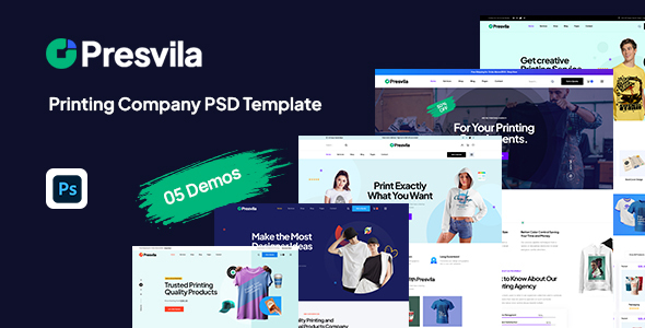 Presvila - Printing Company PSD Template