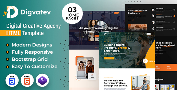 Digivatev | Digital Creative Agency HTML Template
