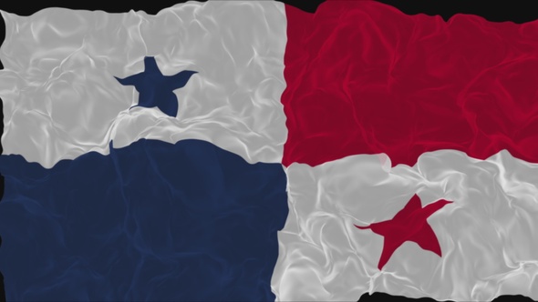 flag Panama turns into smoke. State weakening concept a crisis, alpha channel