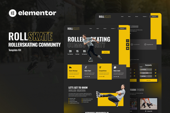 Rollskate - Rollerskating Community Elementor Template Kit