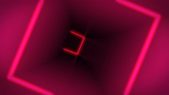 Flying Through Colorful Cube Tunnel Neon Squares 4K alt