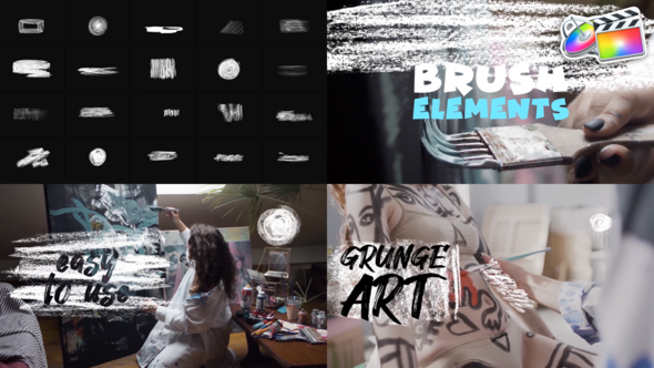 Grunge Brush Elements | FCPX alt