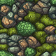 Hand painted mossy stone wall tile texture - 3DOcean Item for Sale