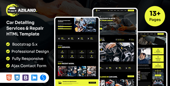 Aziland - Car Repair Service & Auto Mechanic HTML Template