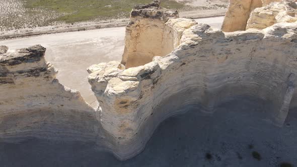 Overhead view of Mounument Rocks in Kansas.