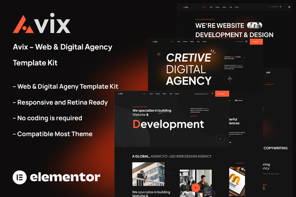 Avix – Web and Digital Agency Template Kit – 0 Sold!