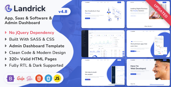 Landrick - Multipurpose App, Saas & Software Landing & Admin Dashboard Template (Bootstrap 5)