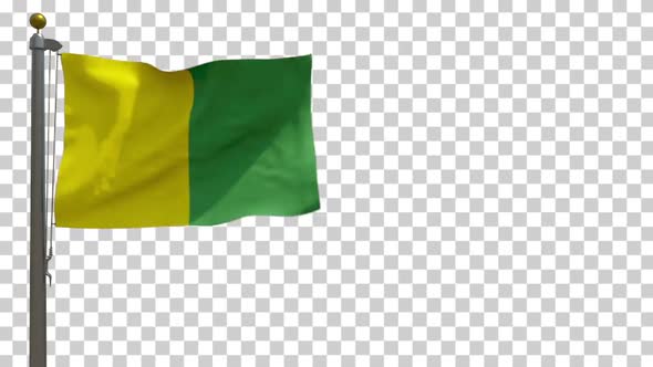 Caldas Department Flag (Colombia) on Flagpole with Alpha Channel - 4K