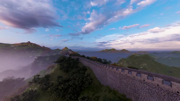 Flying over the Great Wall of China