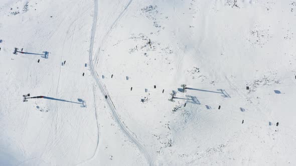 Cross Сable Ski Lift in Gudauri, Georgia