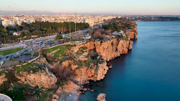 Park on the Cliff Aerial View Turkey Antalya 4 K