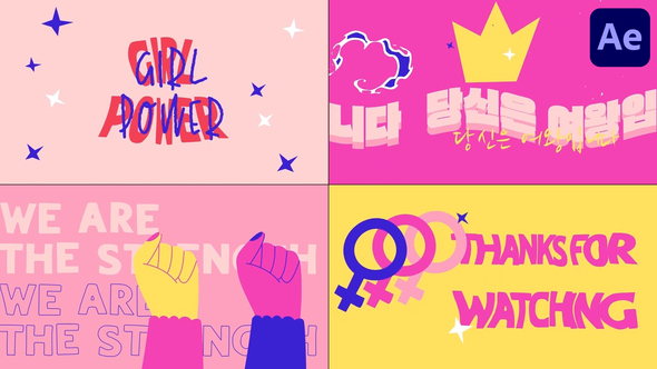 Girl Power Typography Scenes for After Effects alt