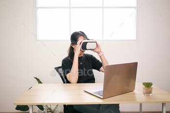 Woman Using Virtual Reality