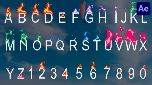 Fire Alphabet Font | After Effects alt