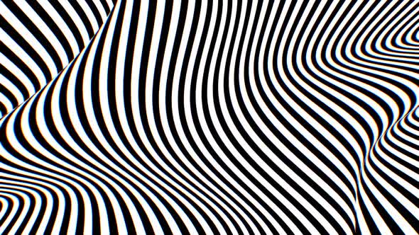 Black and White Optical Illusion Twisted Stripes Abstract Pattern Art