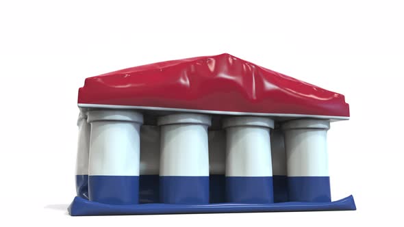 Deflating Inflatable Bank with Flag of the Netherlands alt